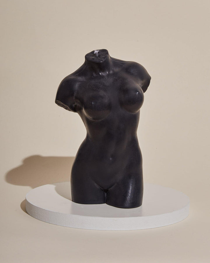 black hannah female body sculpture candle