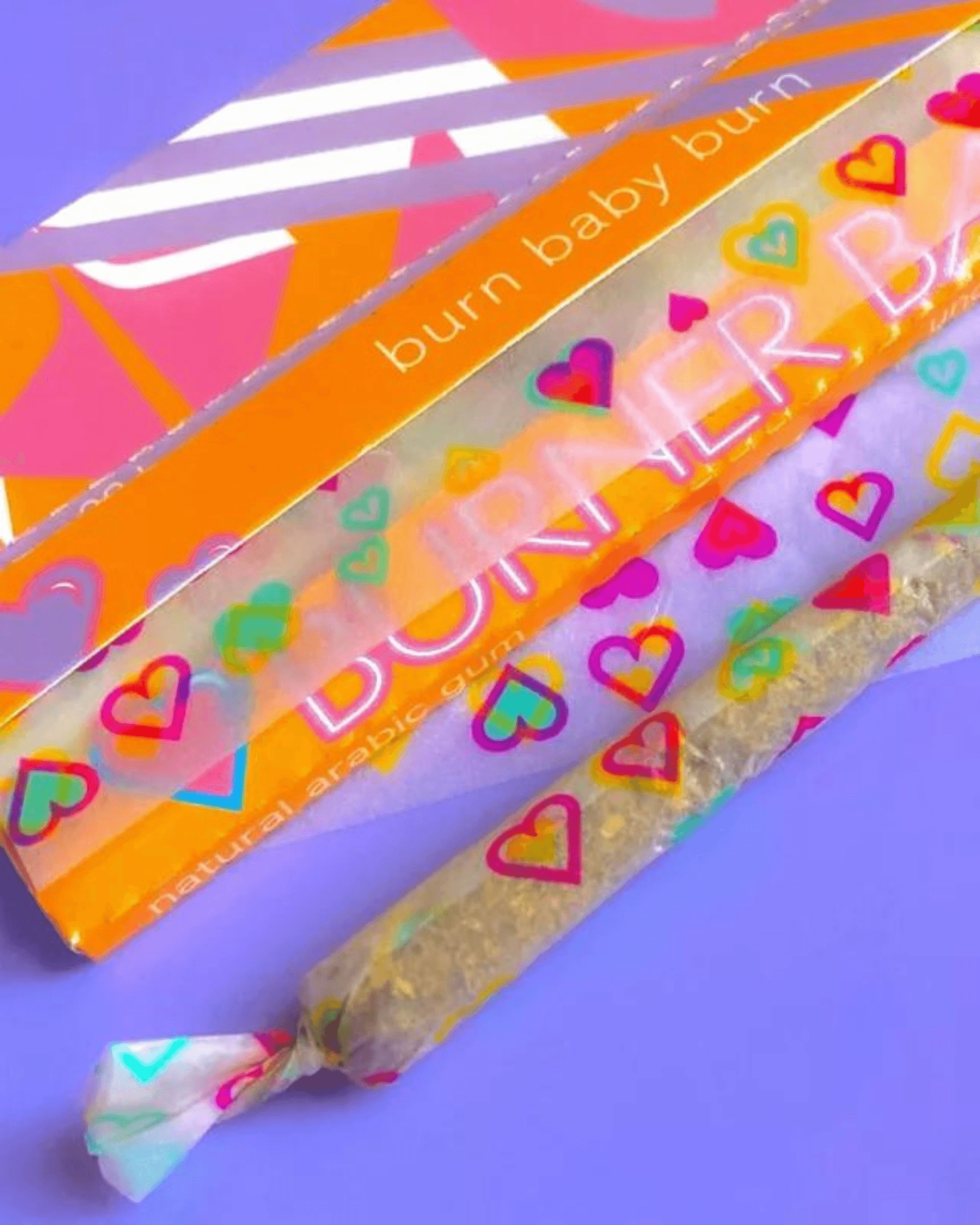 A joint with Heart-printed king sized rolling papers.