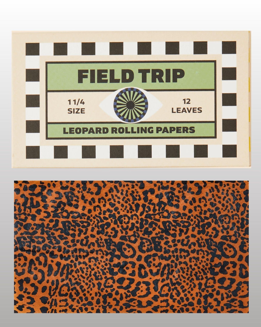 Field Trip leopard print rolling paper sheets.