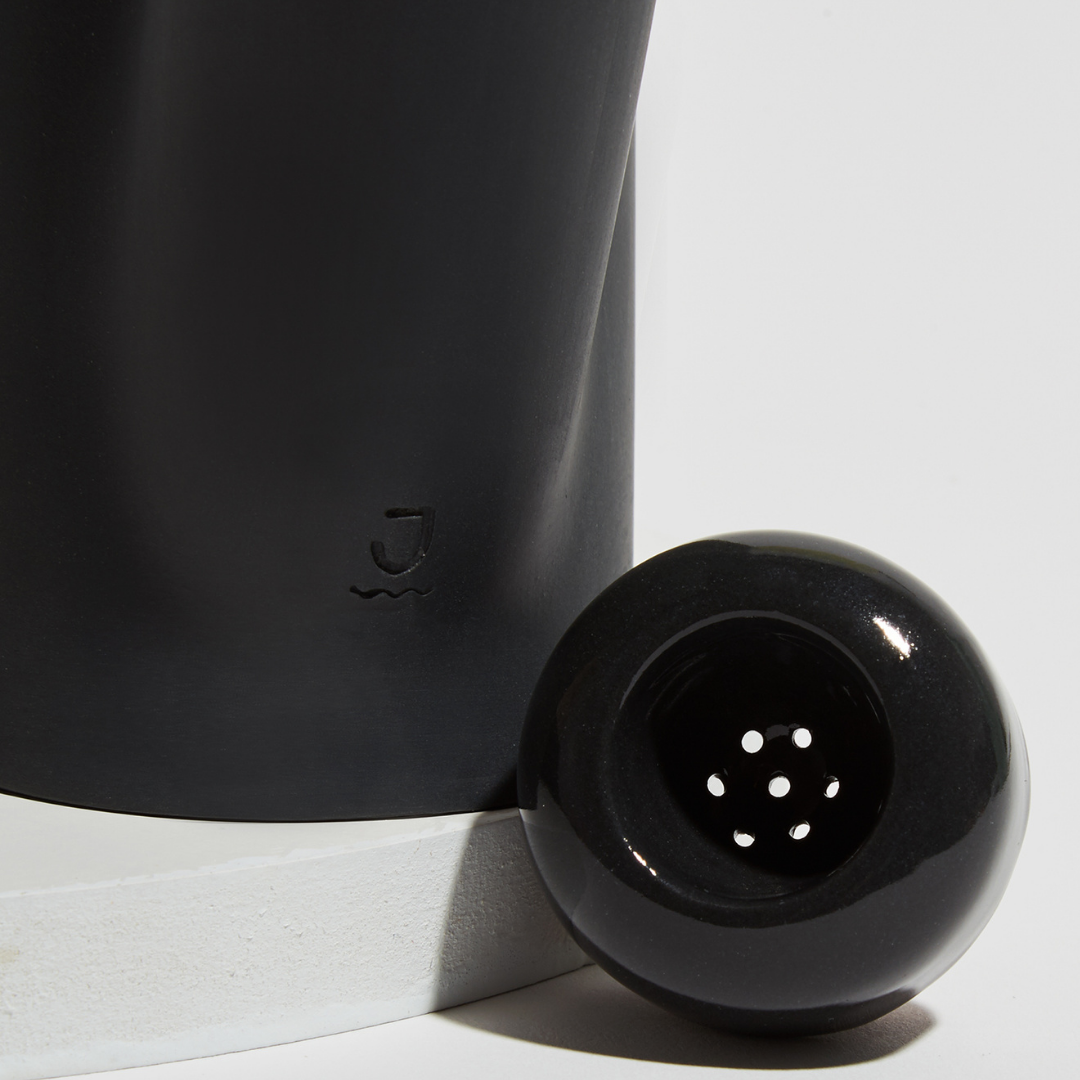 durable ceramic sleek modern black bong