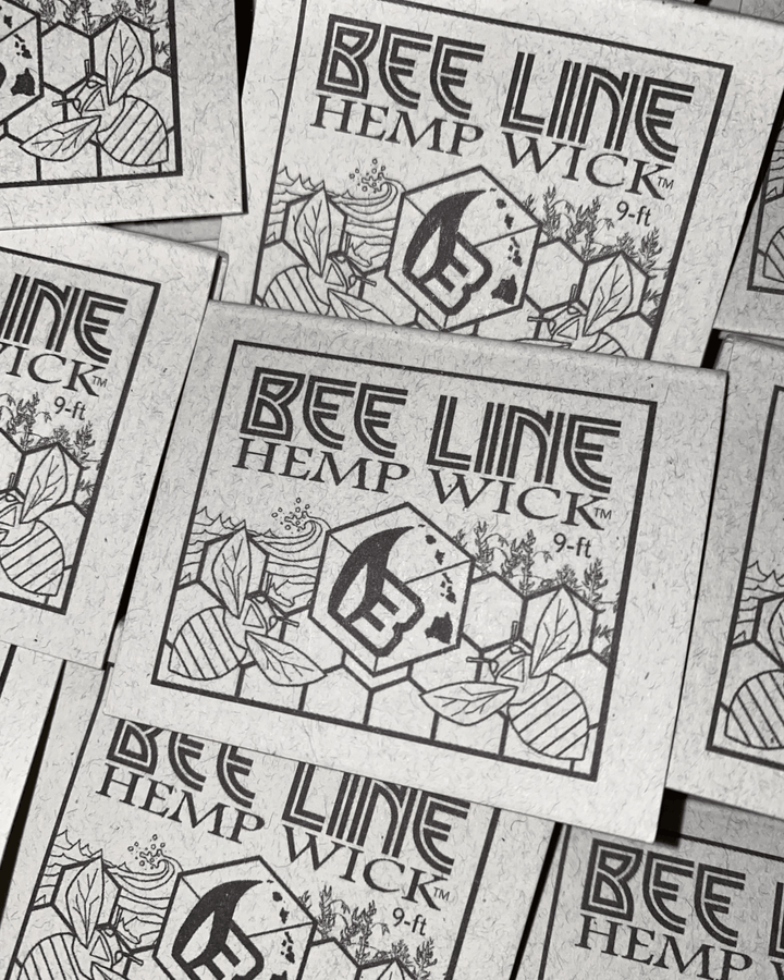 Bee Line hemp wick packets bundled together.