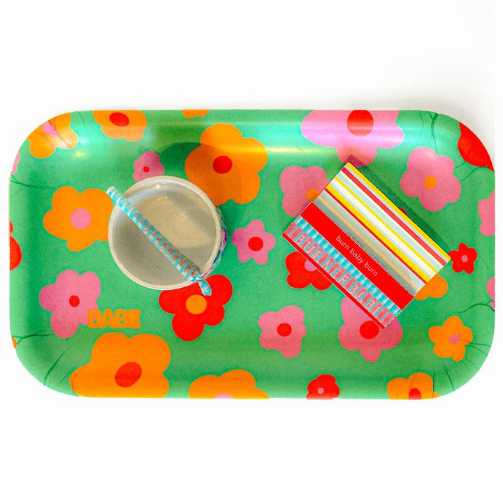 70s Floral Rolling Tray
