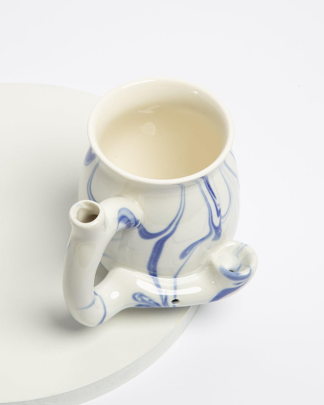 blue ceramic functional pipe mug in one