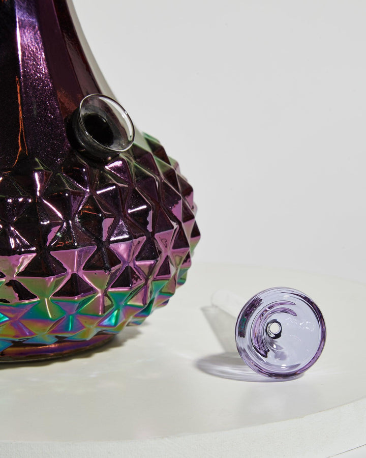 purple glass bowl aurora bong vase