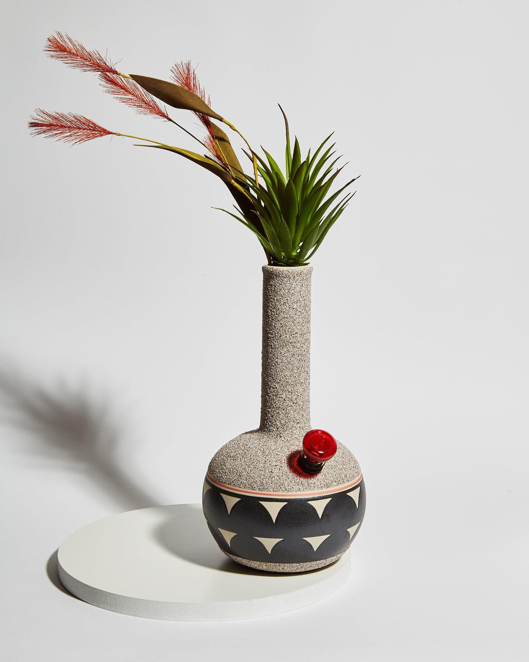 ceramic coyote floral vase bong