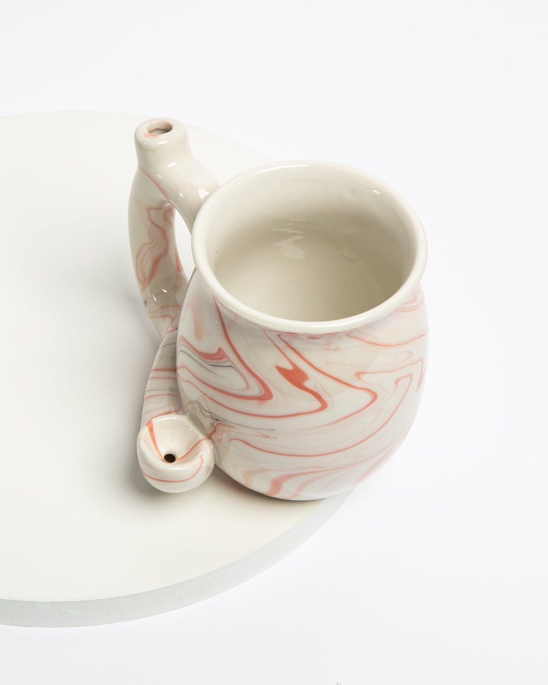 pink ceramic functional pipe mug in one