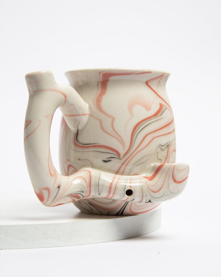 pink brown marble coffee mug pipe