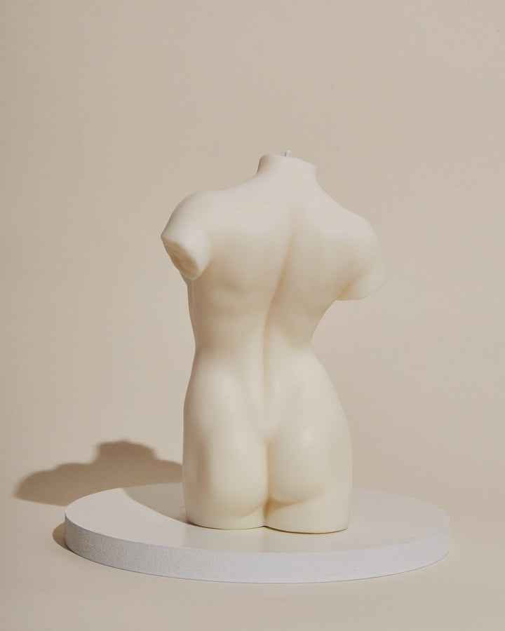 ivory white  female body sculpture candle