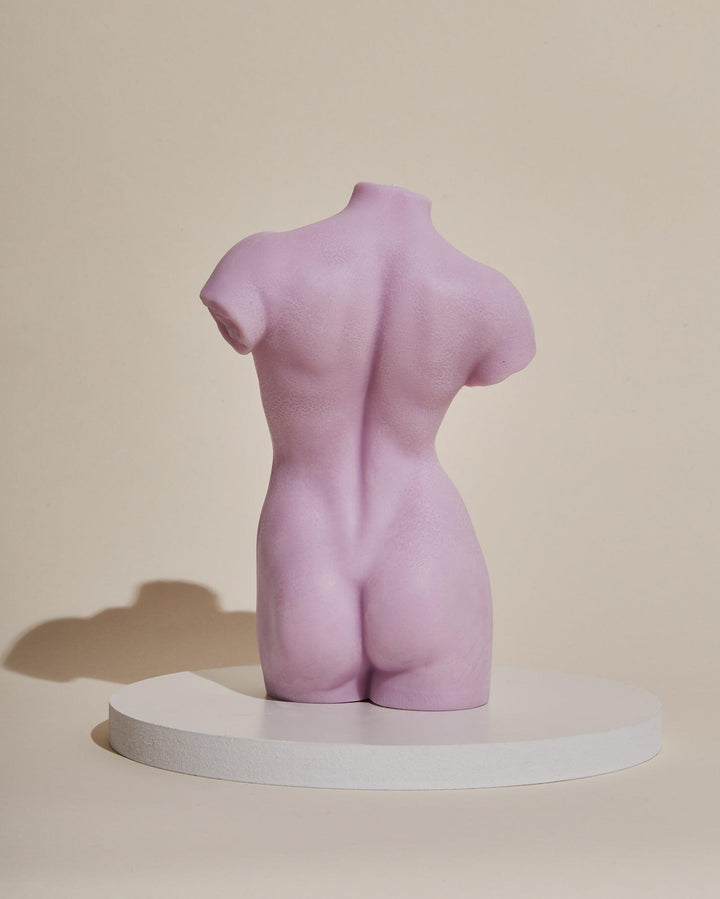 purple hannah candle female body sculpture candle