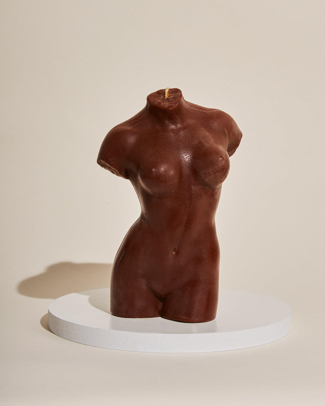 terra cotta  female body sculpture candle