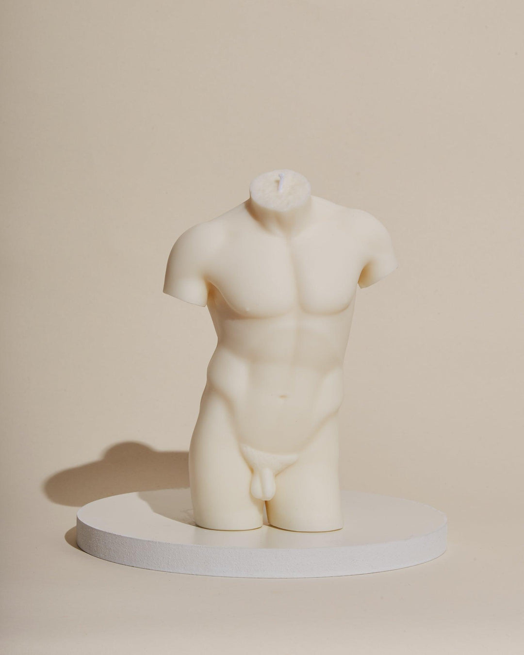 ivory white male sculpture candle