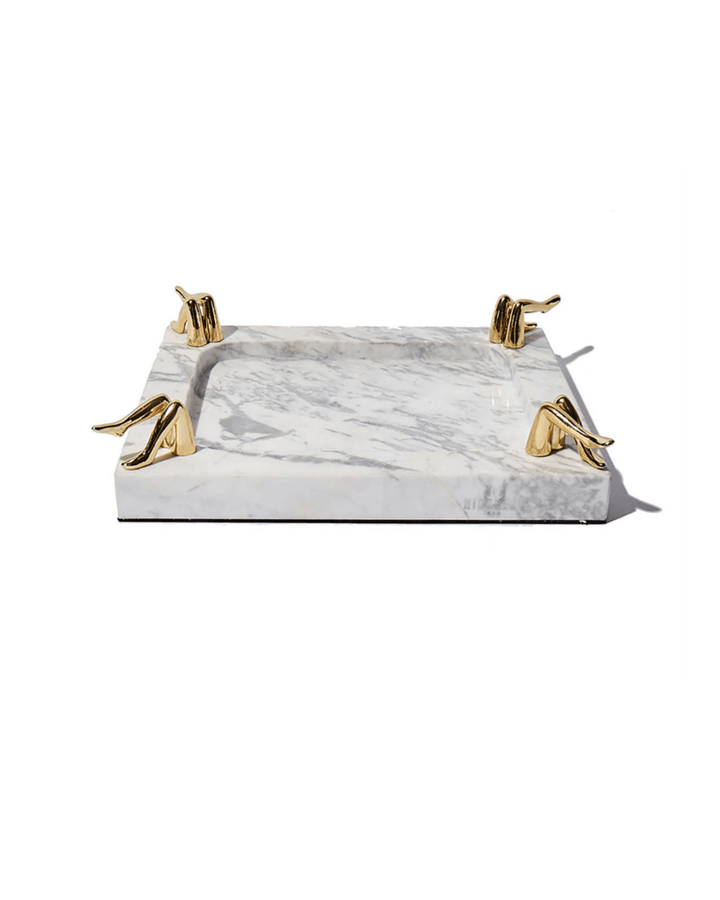 marble brass thigh high weed rolling tray