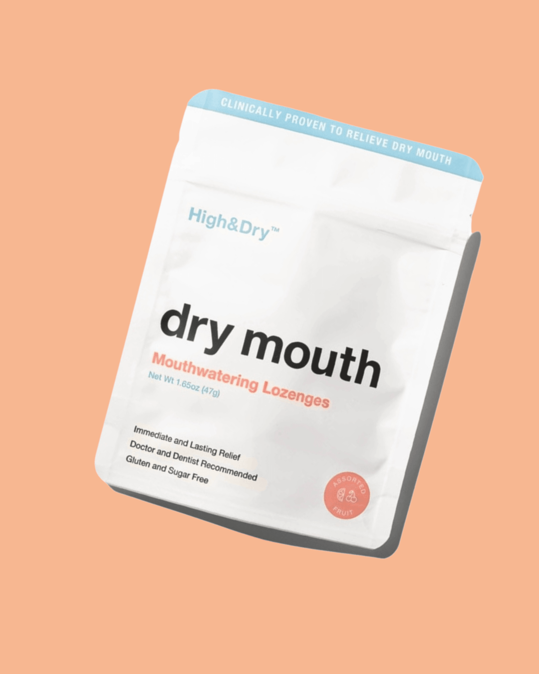 1.65 oz high and dry mouthwatering lozenges