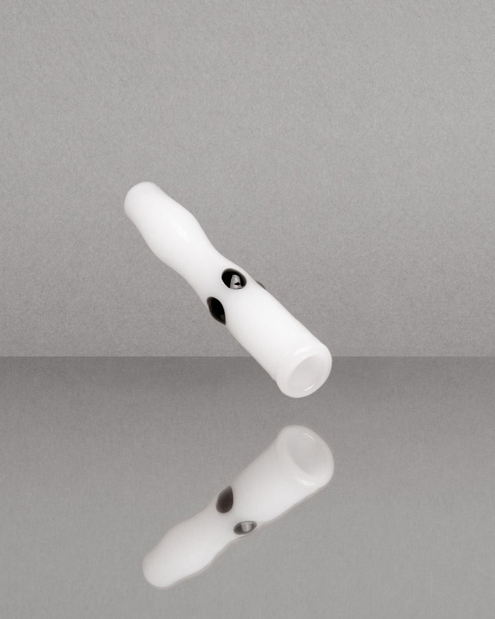 small durable glass joint holder in white by House of Puff Smoking Accessories