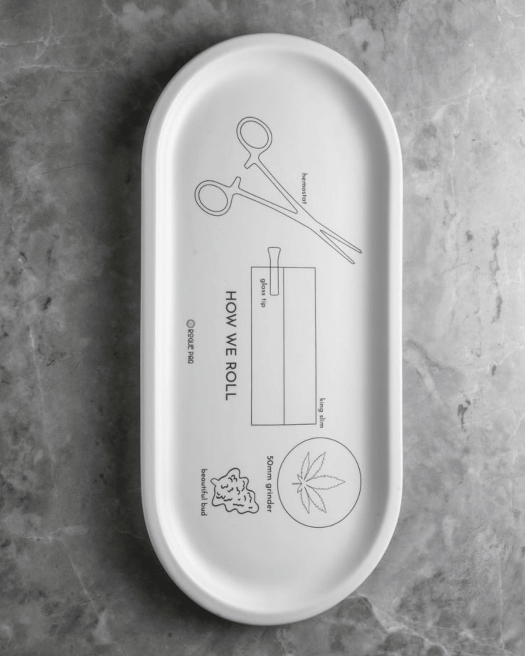 rogue paq how we roll white ceramic joint luxury rolling tray