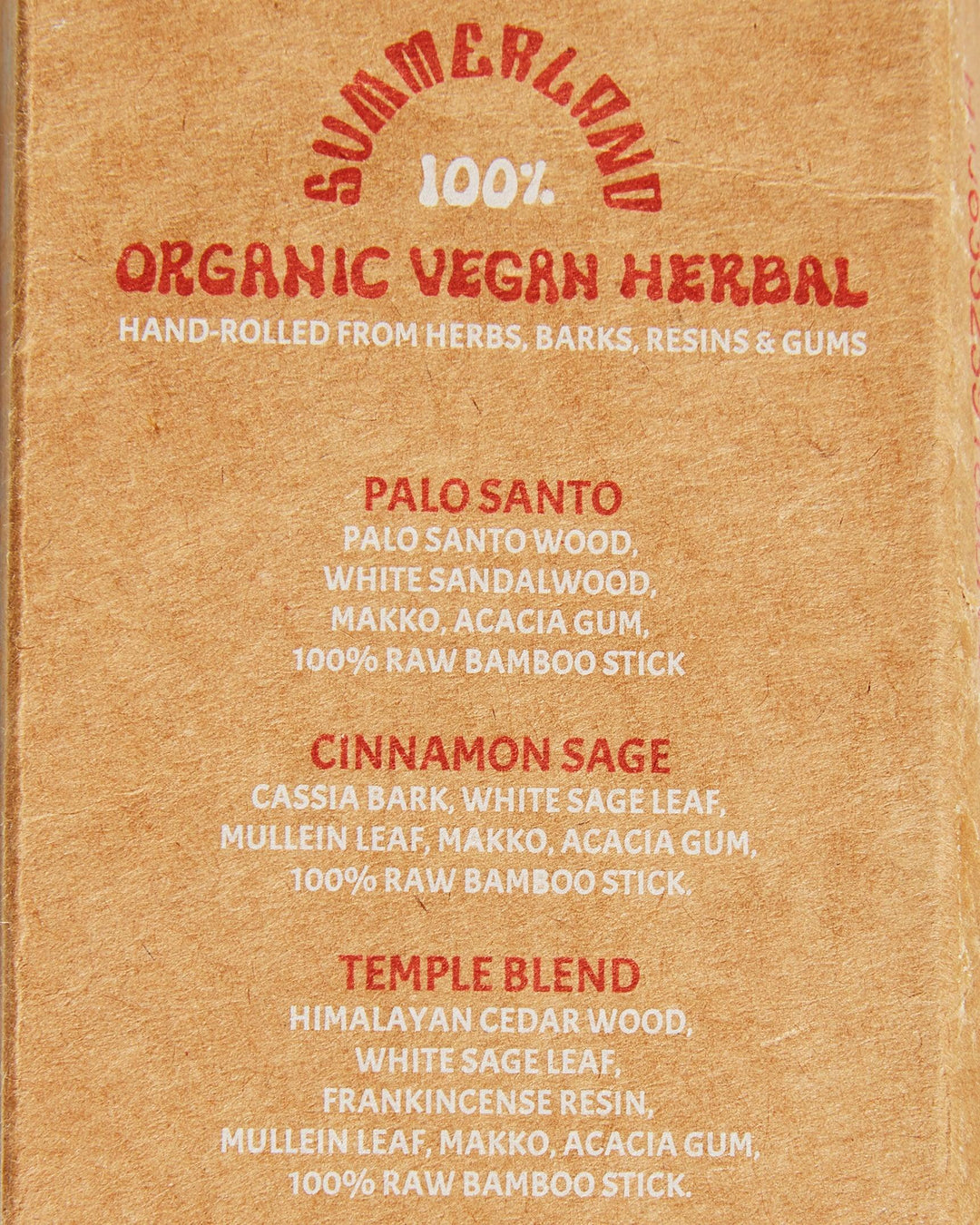 organic vegan herbal incense package